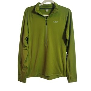 Rab Flux Pull-On Womens Medium Green 1/4 Zip Mid-Layer Shirt Outdoor Gorpcore